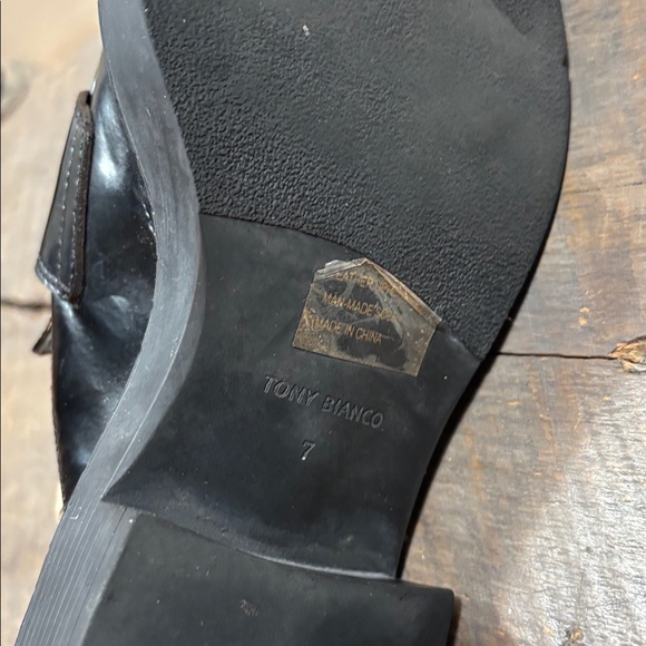 Tony Bianco Black Leather Loafer Slip On Mules - Picture 10 of 11